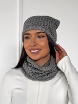 Теплий жіночий комплект у м’яких текстурах INNOE 950065-1 Сірий