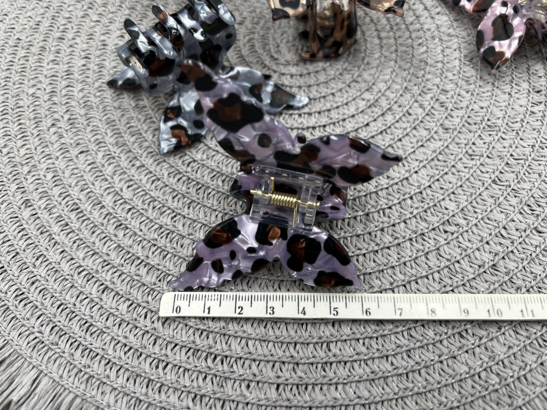 Краби для волосся. Французький пластик. 6см. - Кристалік