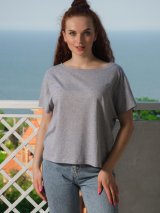 Сіра футболка з бавовни 550019