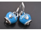Сережки з емаллю в стилі Chantecler, срібло