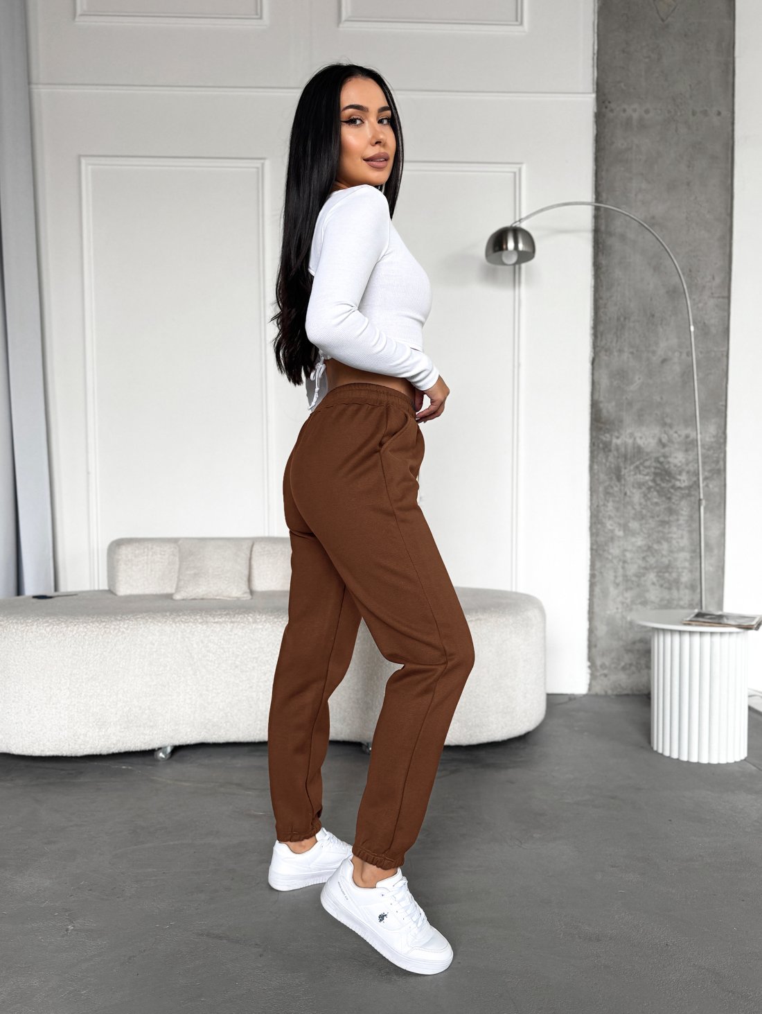 Комфортні утеплені штани INNOE 300061-1 Коричневий