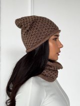 Жіночий демісезонний комплект — шапка та бафф INNOE 950065-1 Капучино - Innoe