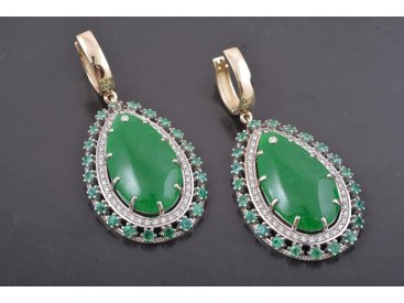Сережки із смарагдами та діамантами - Купити
