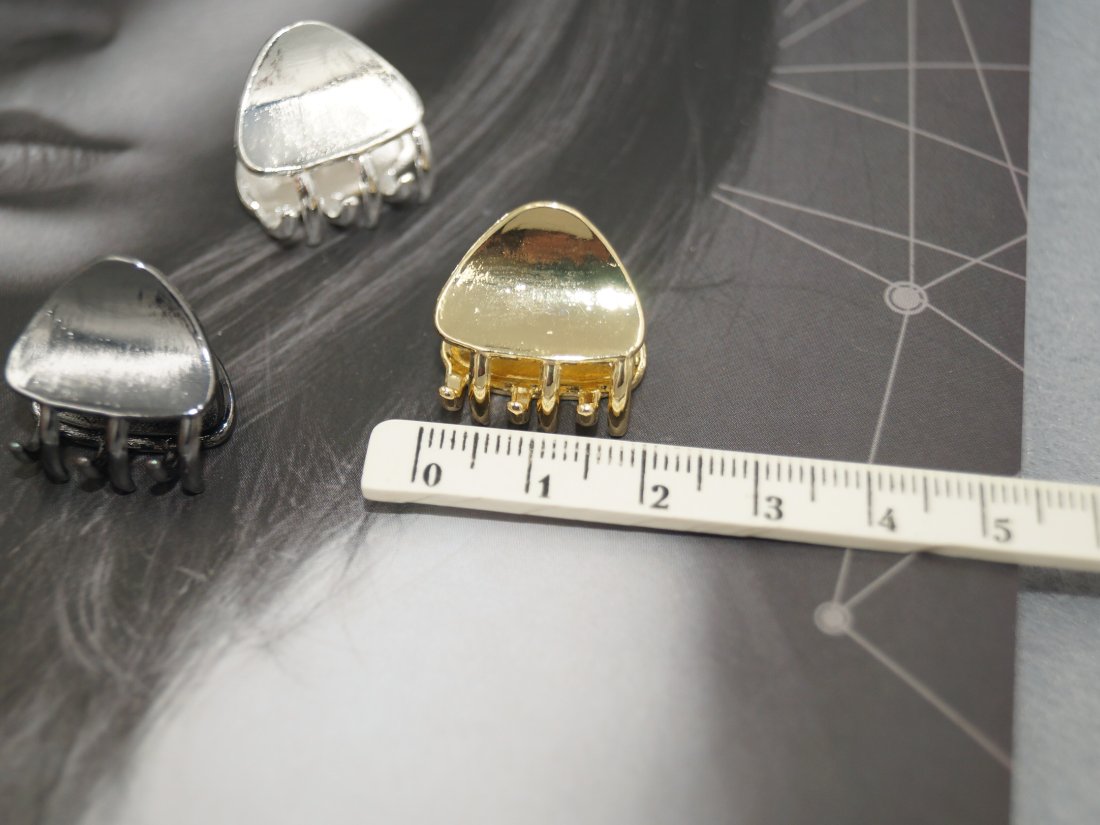 Краби для волосся, металеві. 2 см. - Кристалік