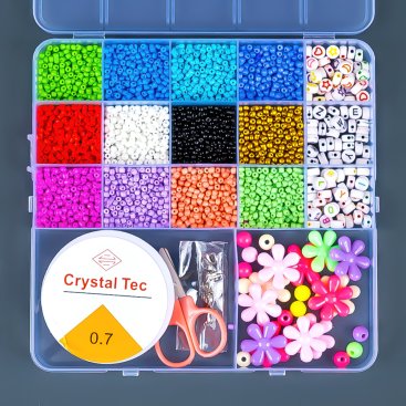 Набір бісеру та намистин для плетіння браслетів Творчість 17 см - Купити