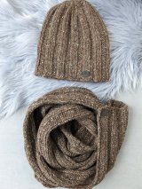 Жіночий демісезонний комплект — шапка та шарф INNOE 950504-1 Кавовий