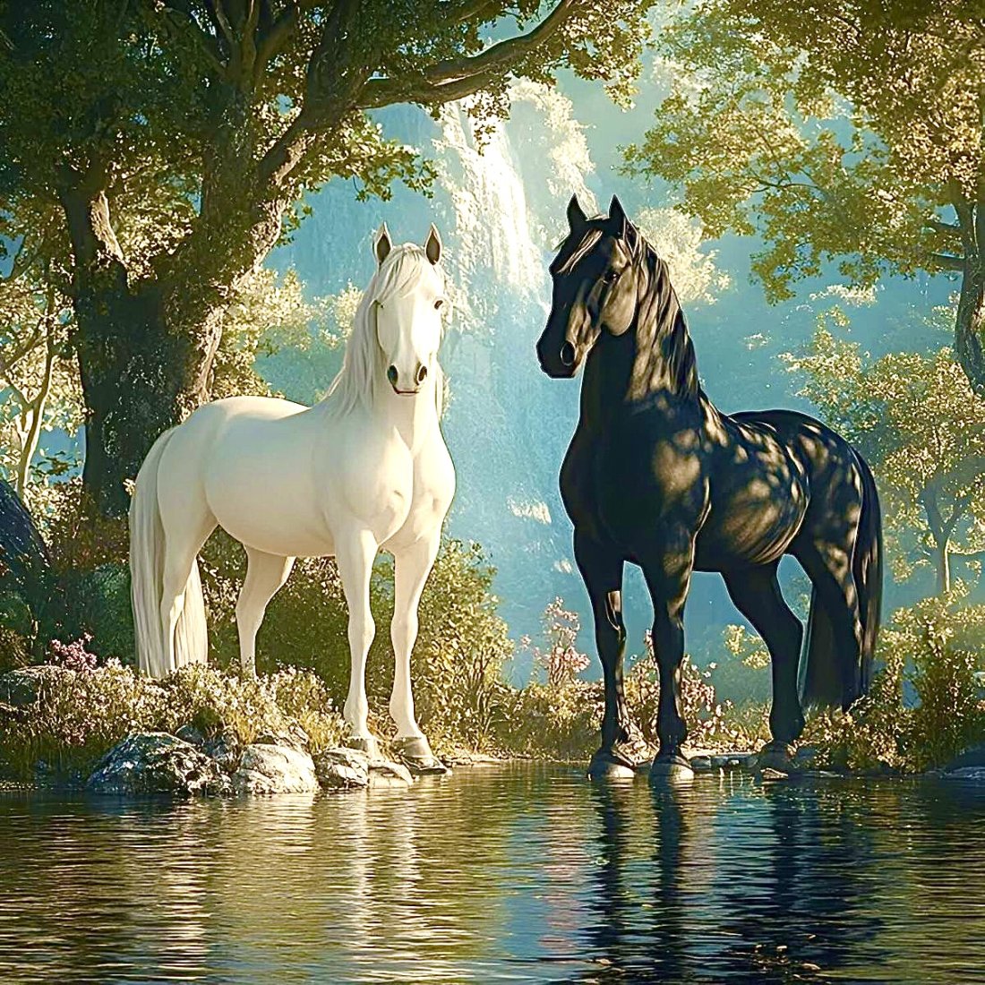 Лошади в пруду 40х50 оптом, фото 12415