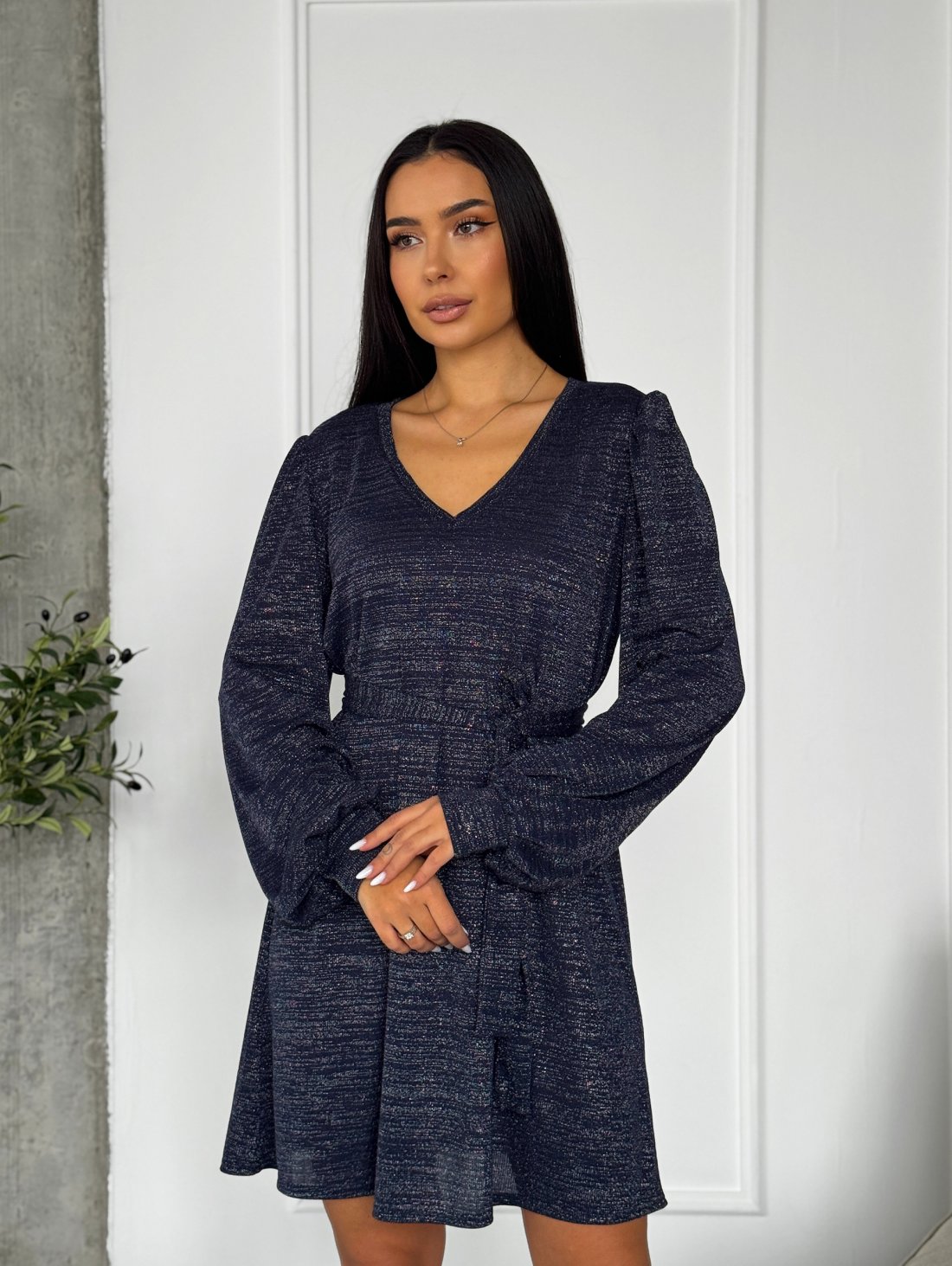 Сукня з люрексом INNOE 270588-2 Темно-синій - Купити