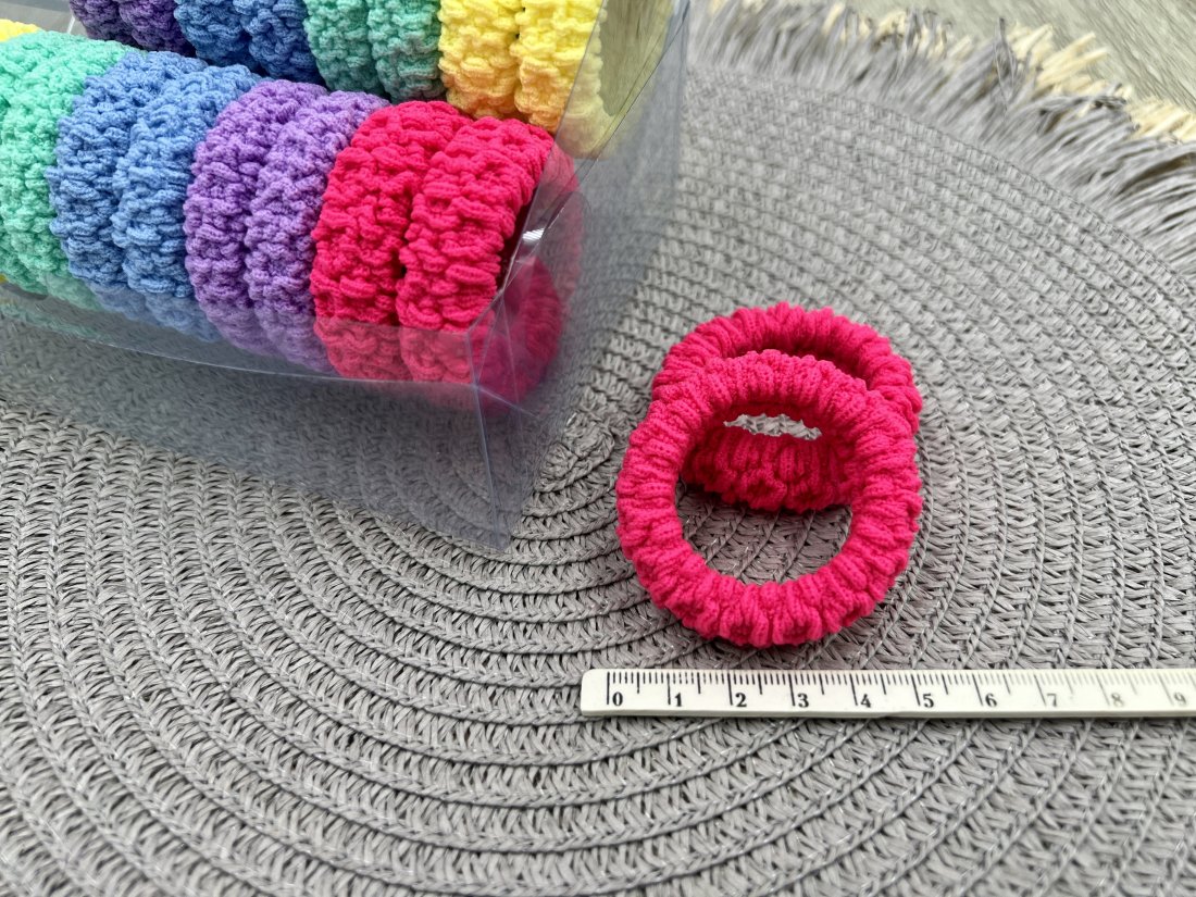 Резинки для волосся, в коробочці. 5см - Кристалік