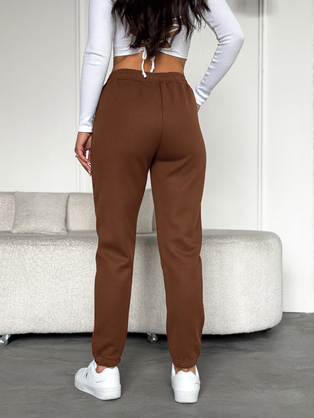 Комфортні утеплені штани INNOE 300061-1 Коричневий