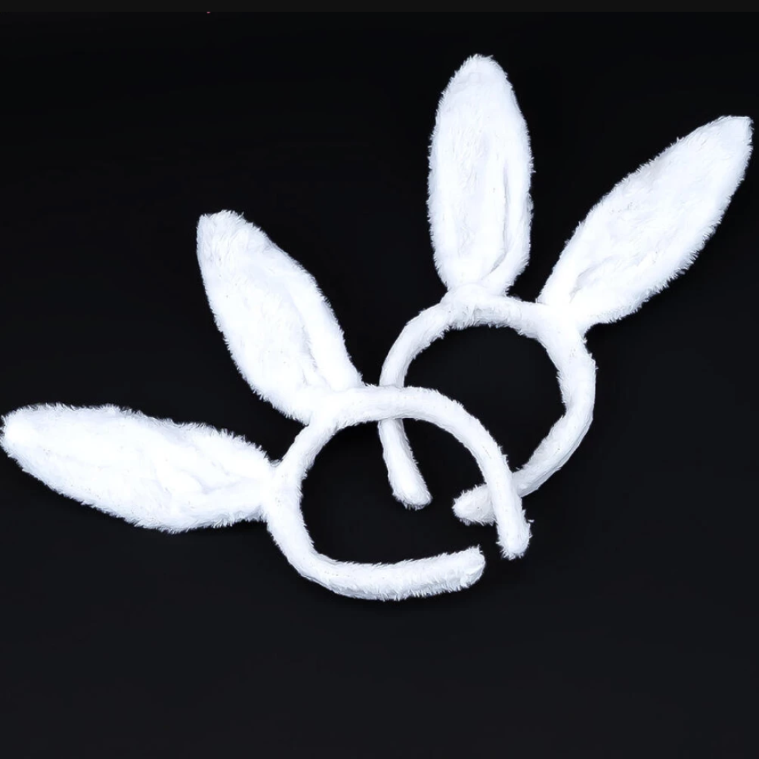 Святковий обруч Зайчик хутряний білий 28 см