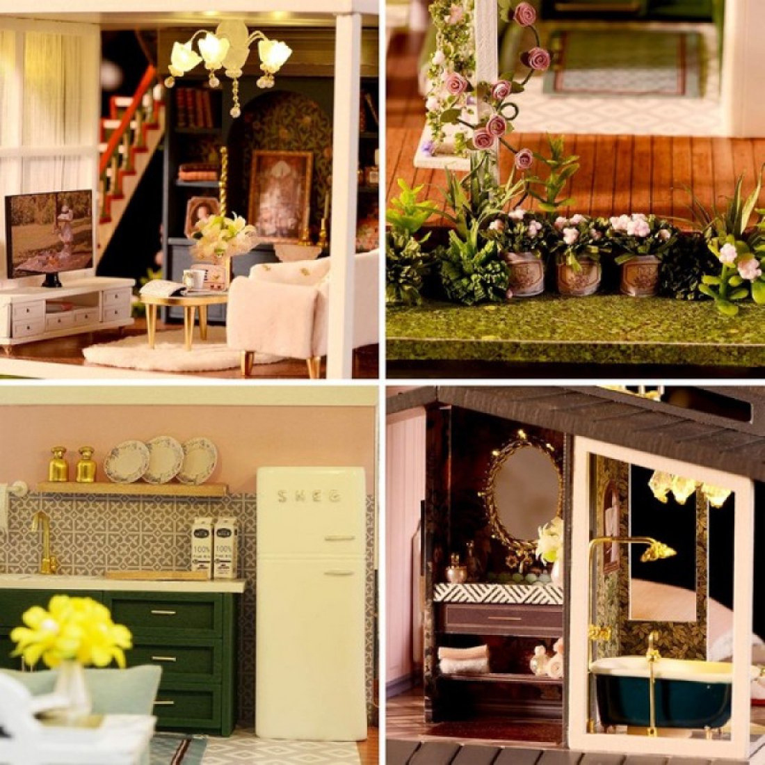 3D Румбокс Вілла «Сад Моне»‎ DIY DollHouse + пилозахисний купол