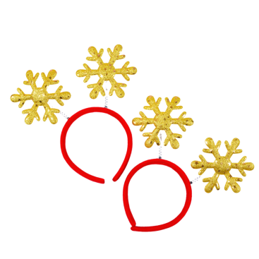 Новорічний обруч золота сніжинка 22 см - Купити