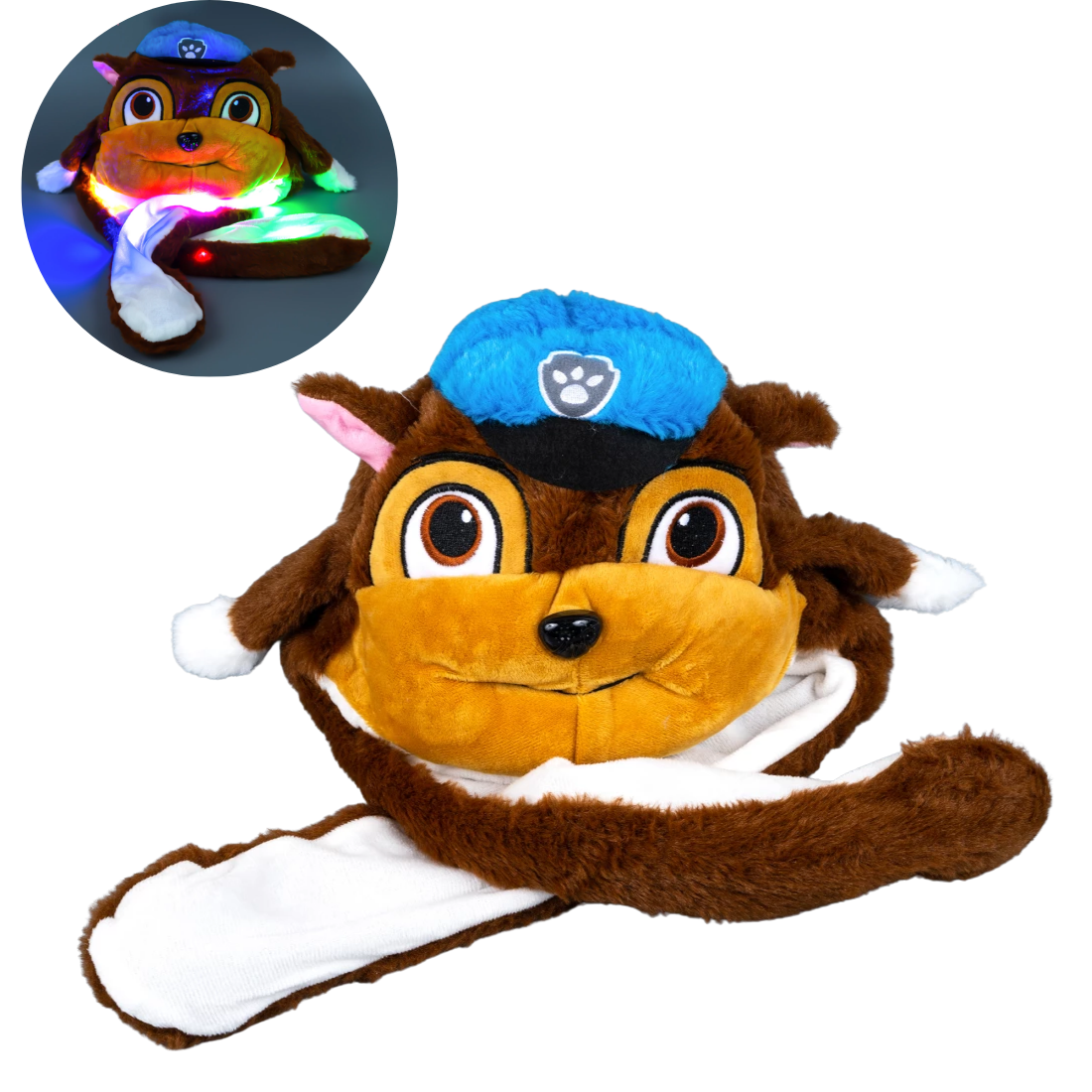 Шапка з вушками, що світиться собачка коричнева