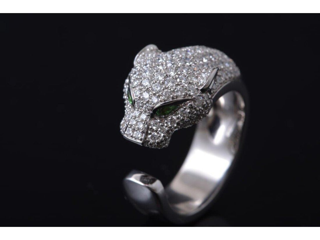 Каблучка у стилі Cartier із діамантами - Фото2 Каблучка у стилі Cartier із діамантами - Багира