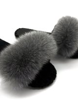 Жіночі домашні капці Пухнастики Family Story з опушкою сірого кольору - Купити