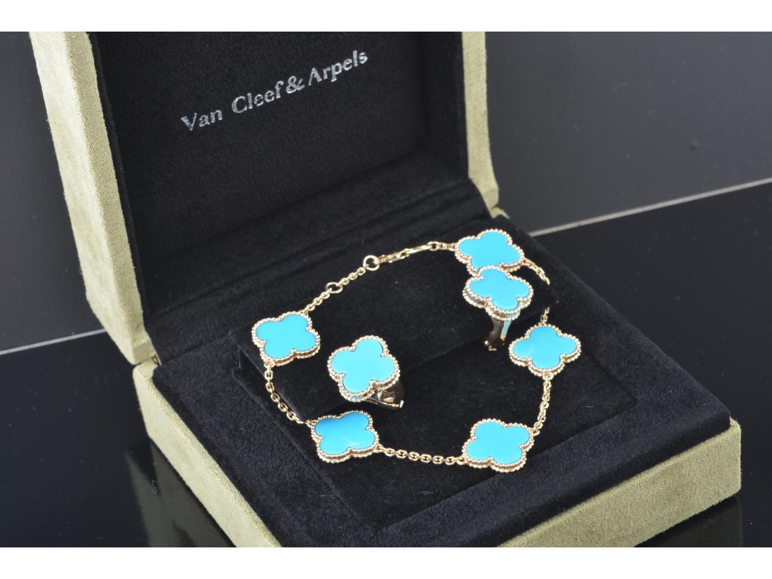 Браслет у стилі Van Cleef , бірюза