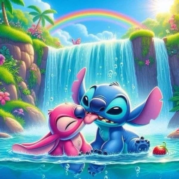 Алмазна мозаїка мультяшки на водоспаді 30*40 см - Купити