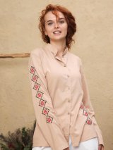Лляна сорочка-піджак прямого крою з оберегом &quot;Мир і достаток&quot; 5550197-1