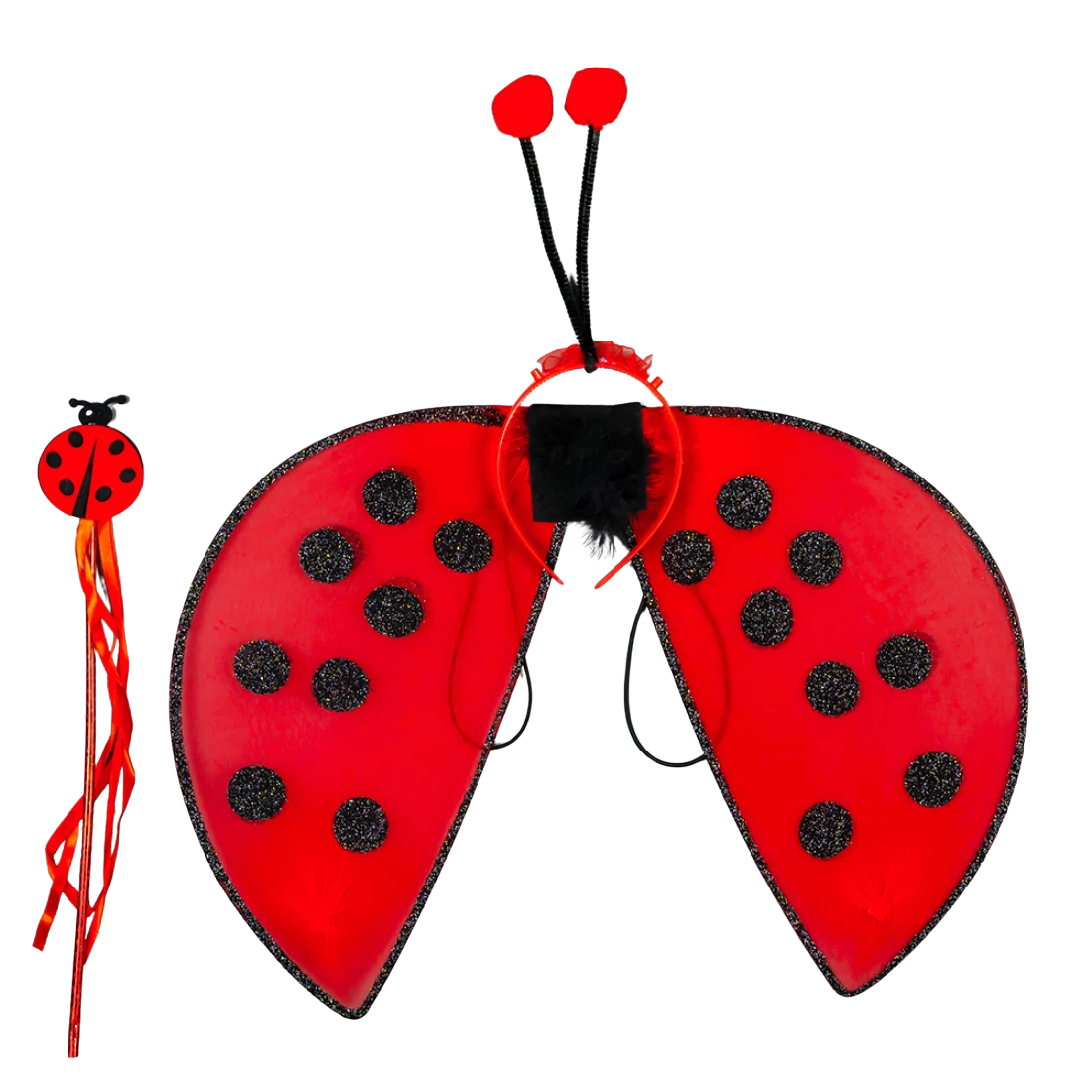 Карнавальні крила Божої Корівки червоний 45 см