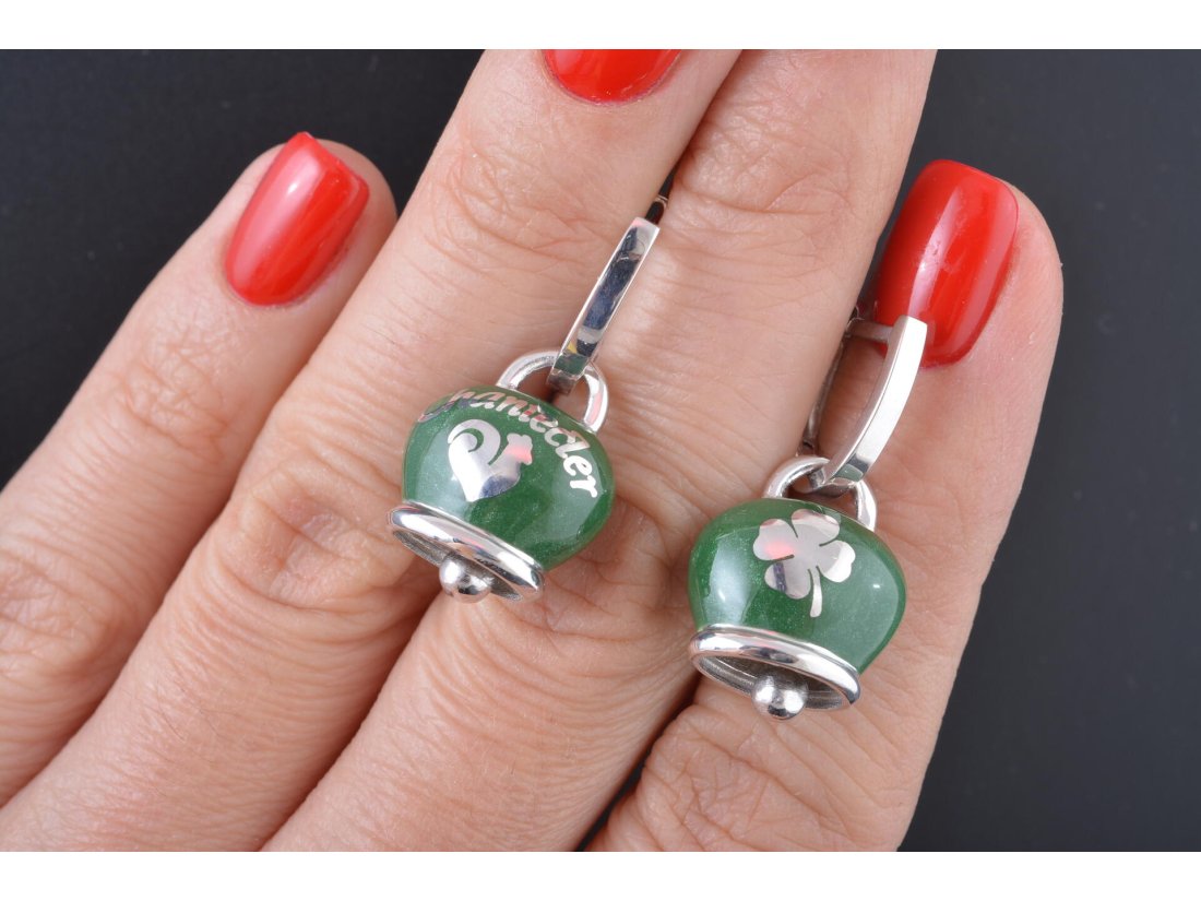 Сережки з емаллю у стилі Chantecler, срібло - Купити