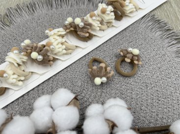 Дитяча резинка з хутряною короною 3см - Купити