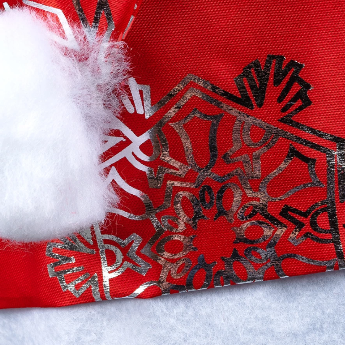 Новорічна шапка сніжинка сіра 38 см - Pobut