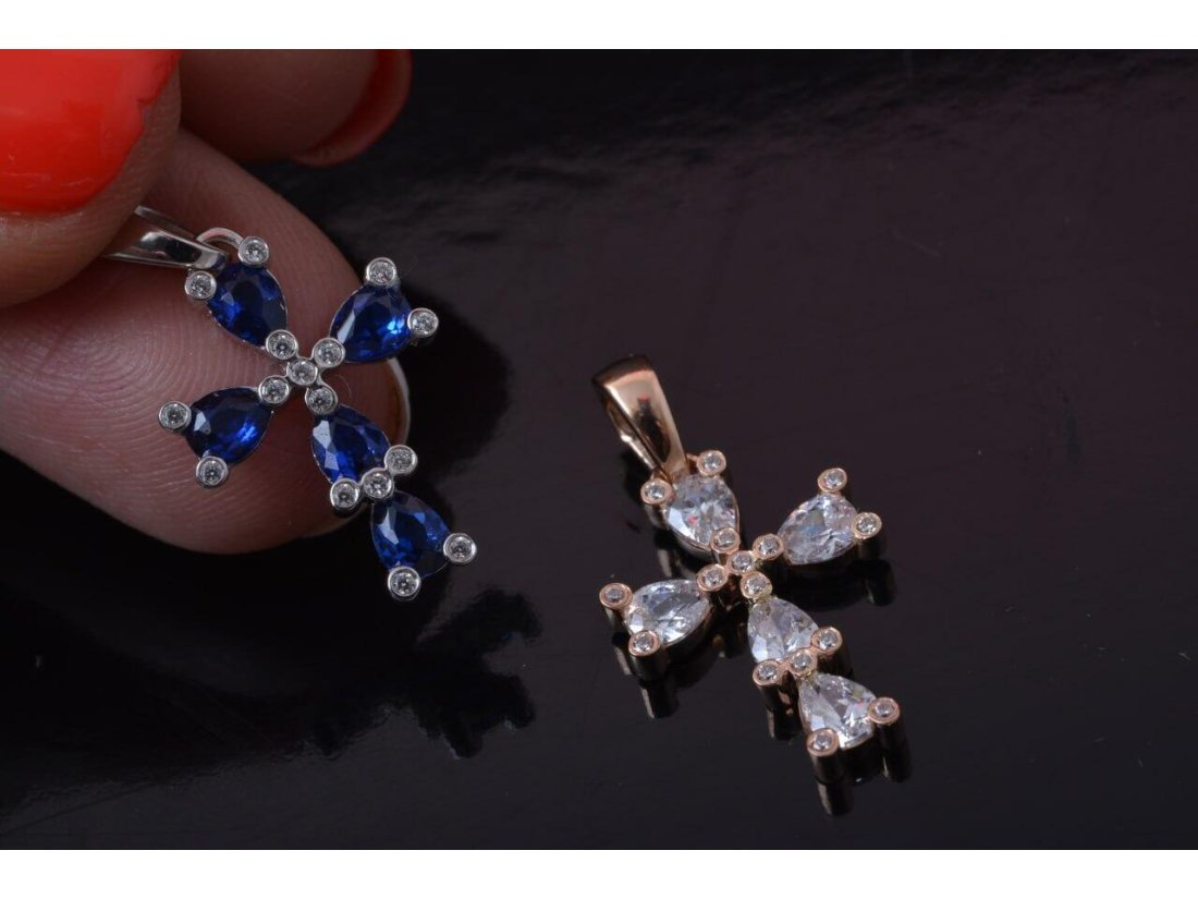 Підвіс-хрестик "Крапля" - Фото3 Підвіс-хрестик "Крапля" - Купити