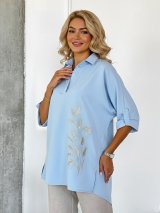 Туніка з вишивкою INNOE 230166-2 Блакитний