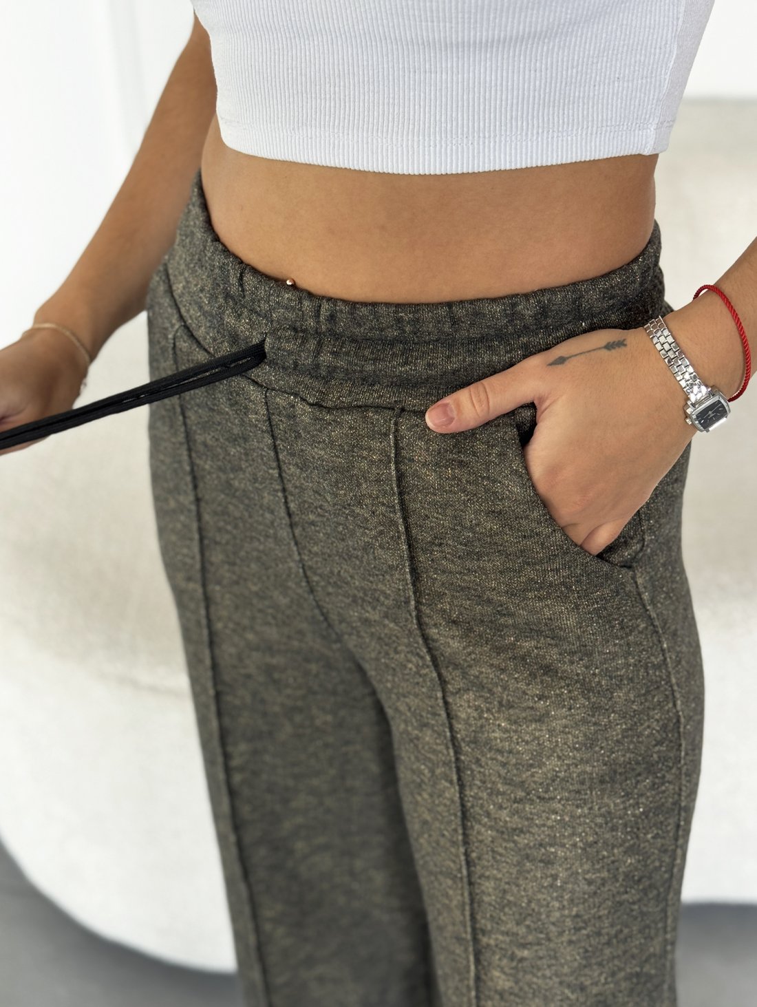 Теплі штани палаццо INNOE 300031-1 Сірий срібло - Купити