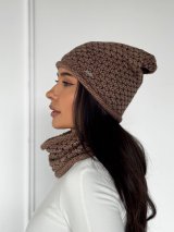 Жіночий демісезонний комплект — шапка та бафф INNOE 950065-1 Капучино