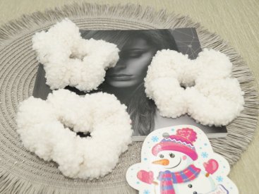 Резинки для волосся. Об'ємні. Штучне хутро. 10 см. - Купити