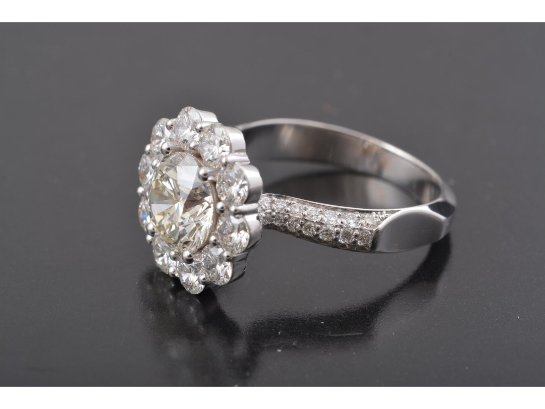 Каблучка з діамантом &quot;Ромашка&quot; - Купити