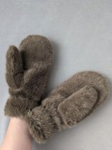 Жіночі теплі хутряні рукавиці Taupe INNOE 85005-2 Тауп