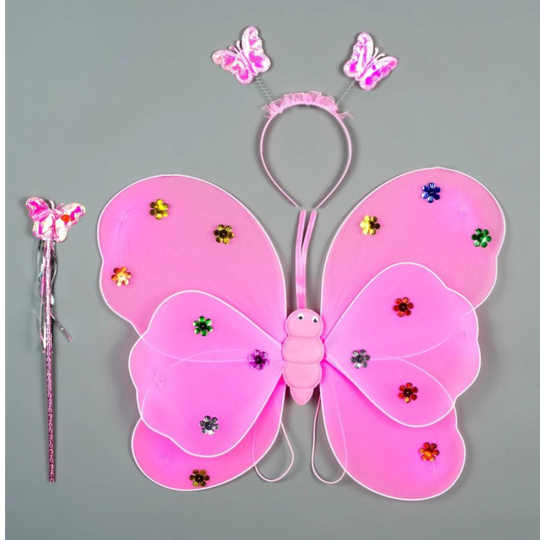 Набір карнавальних крила метеликів подвійний рожевий