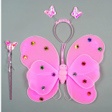 Набір карнавальних крила метеликів подвійний рожевий
