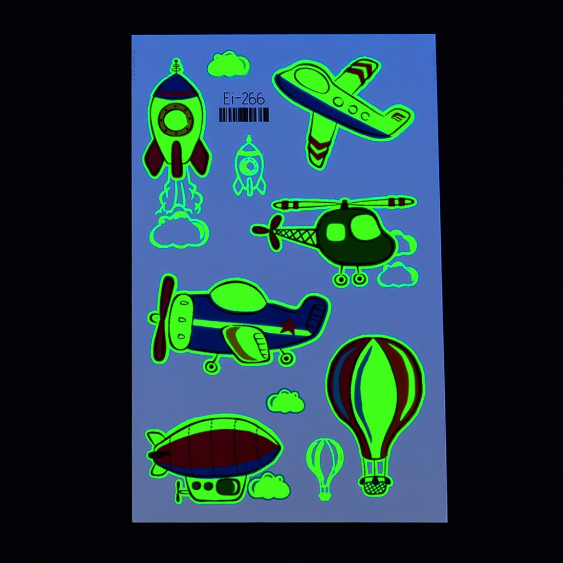 Дитячі татуювання флуоресцентні Авіація EI-266
