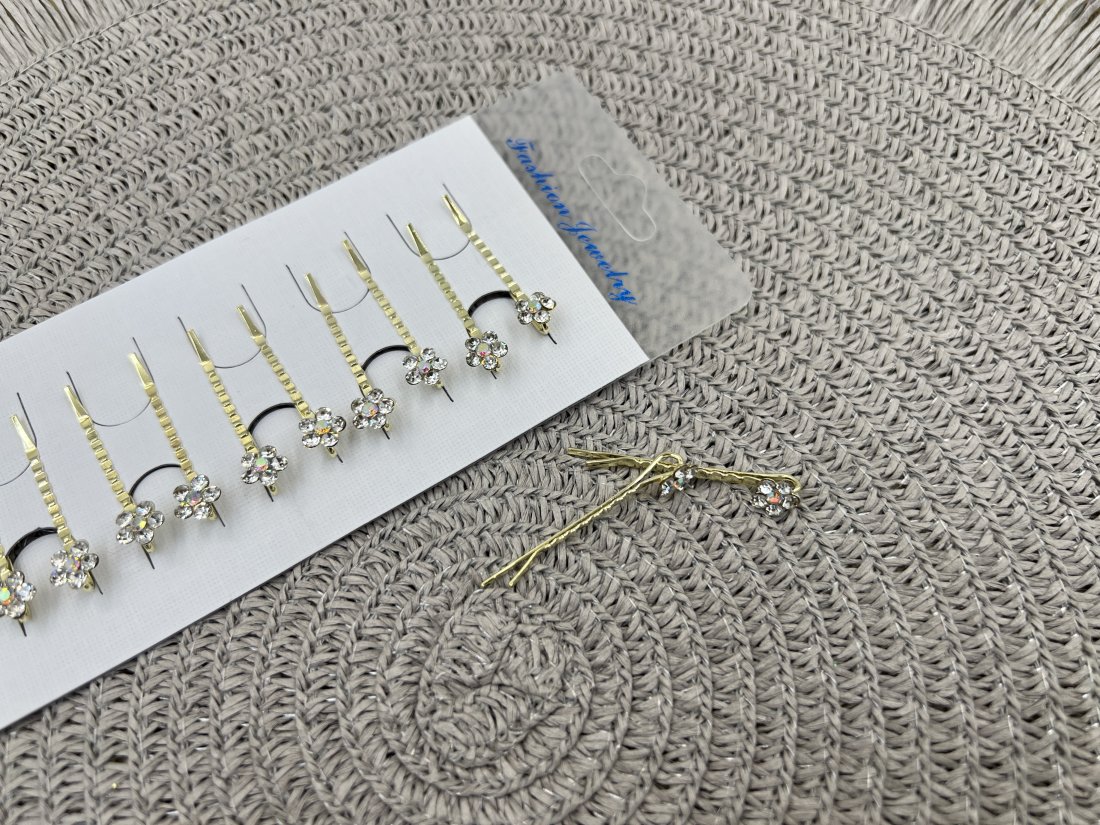 Невидимки для волосся. 4 см золото квітка