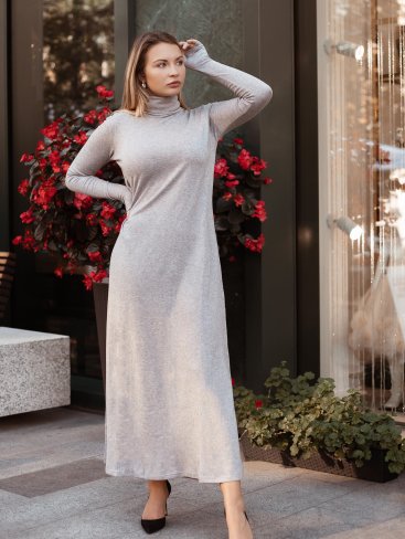 Лаконічна довга сукня-гольф з ангори 270384-3 - Купити
