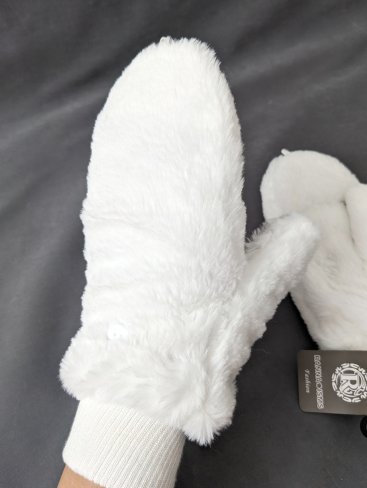 Теплые перчатки с мехом INNOE 85005-6 Белый - Купити