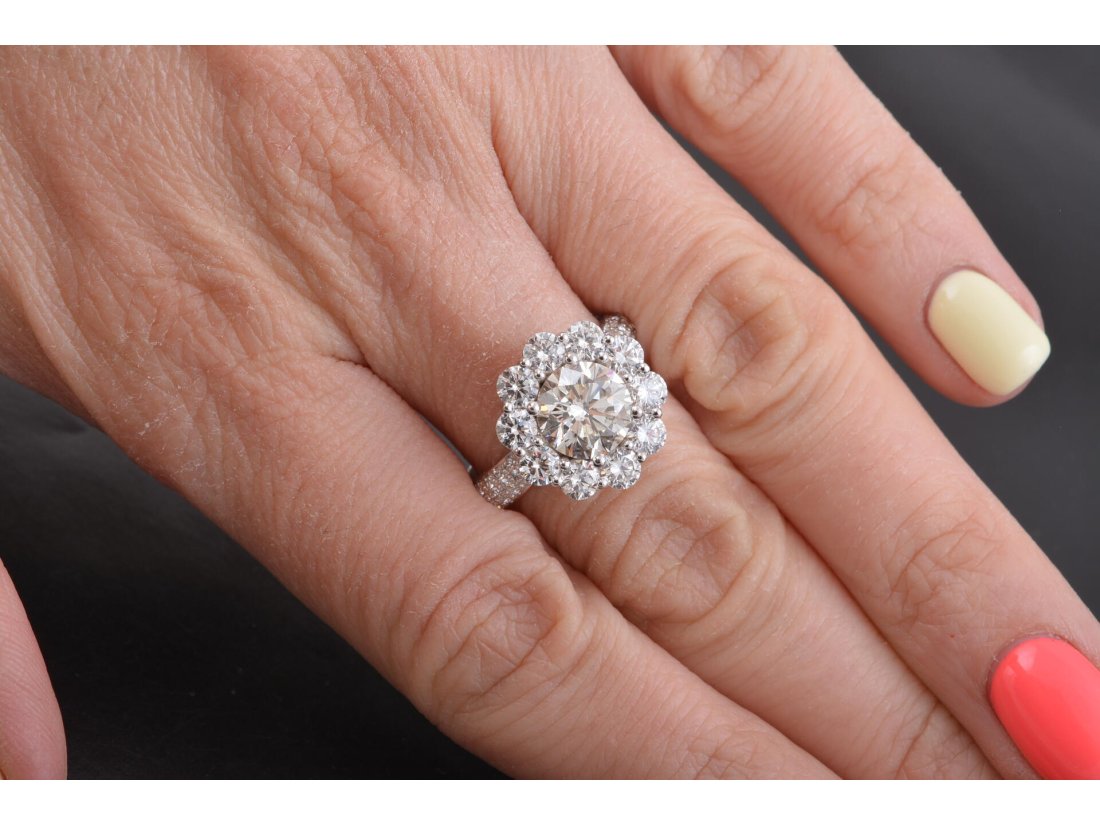 Каблучка з діамантом &quot;Ромашка&quot;