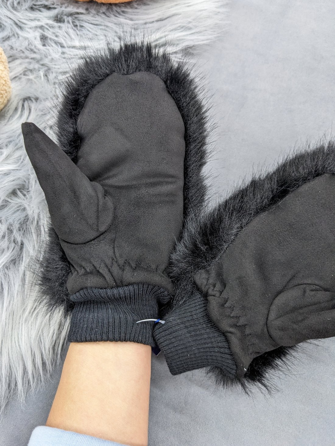 Утеплені хутряні рукавиці для зими INNOE 85005-1 Чорний