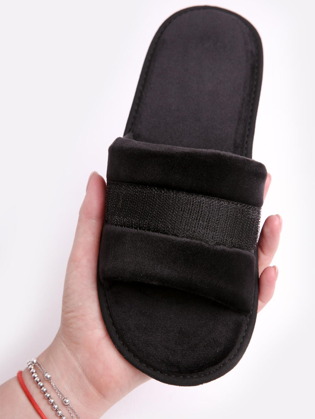 Основа під пухнастики FLEX чорного кольору із відкритим носком з прямокутною липучкою