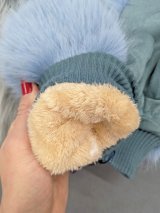 Стильні рукавички з хутряною обробкою та замшевою вставкою INNOE 85005-1 Блакитний - Купити