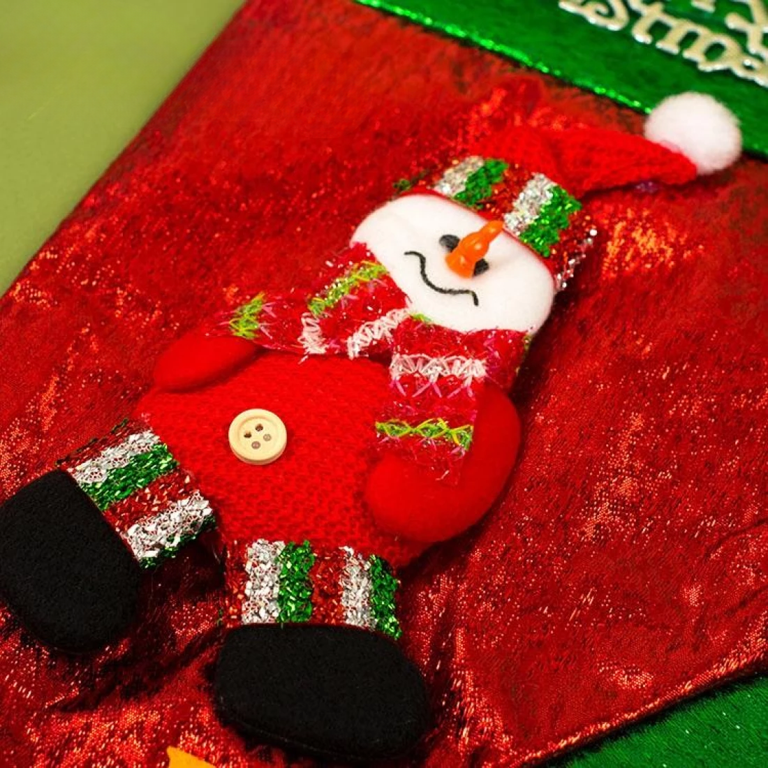 Черевик для подарунків великий зі Сніговиком - Pobut