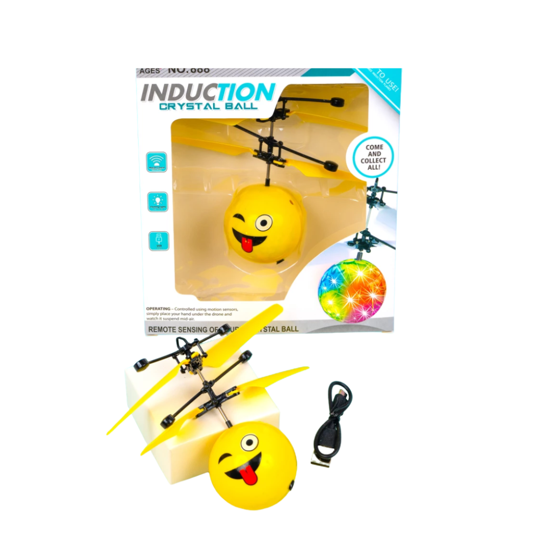 Літаюча кулька Смайл USB 12,5 см