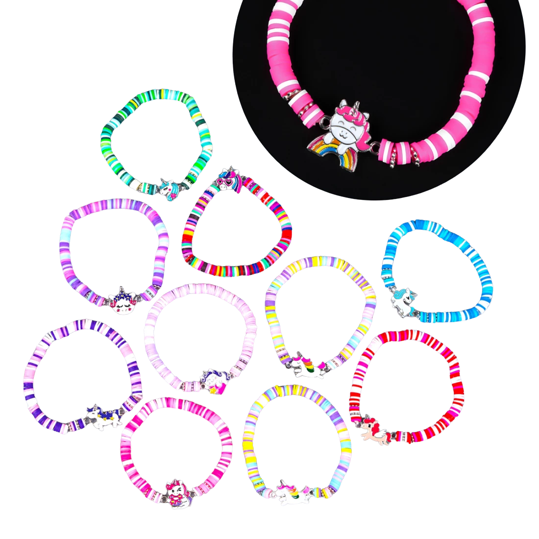 Дитячі браслети на руку Єдинороги 12 штук