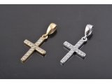 Тендітний хрестик із камінчиками - Купити