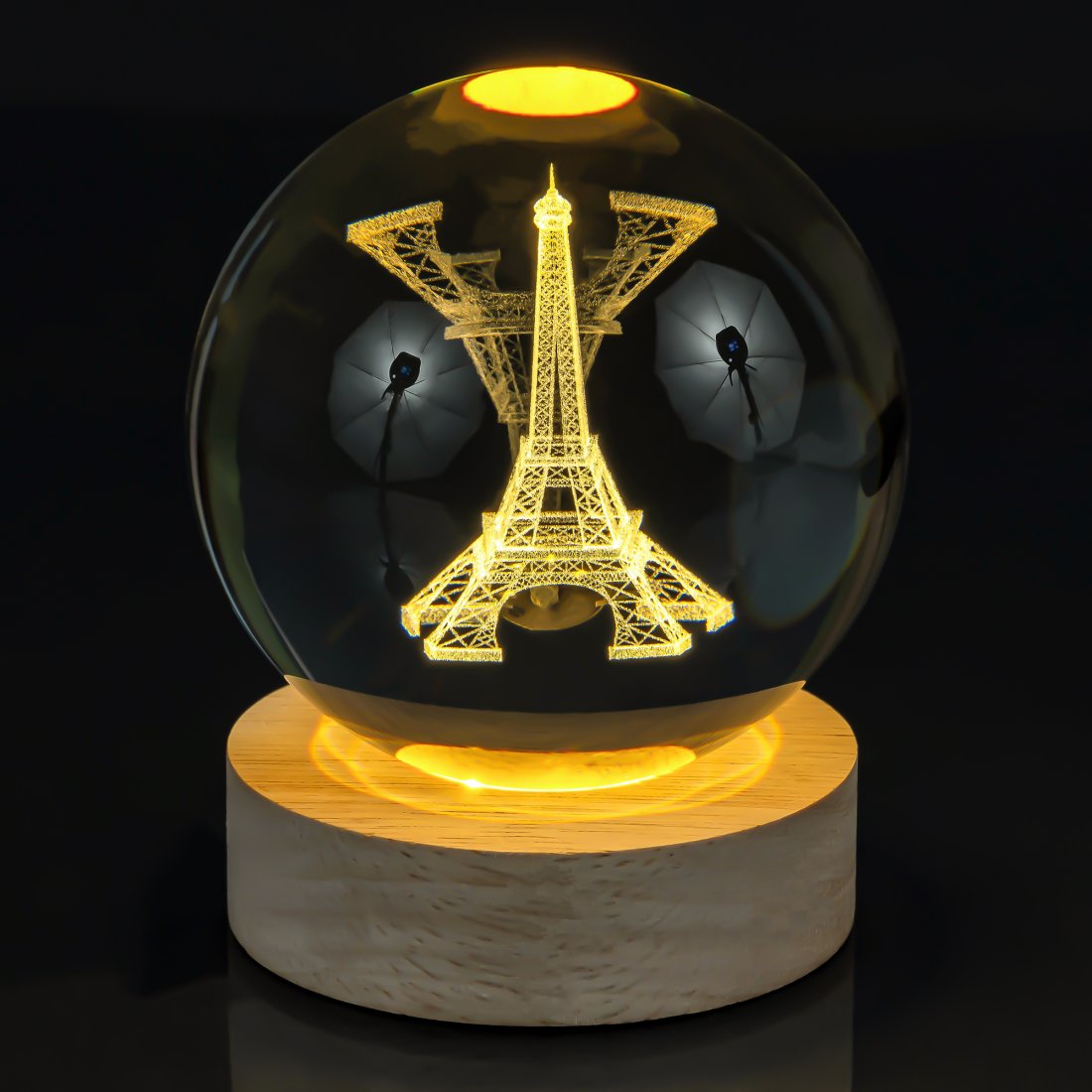 Нічник скляна куля Ейфільова Вежа 8 см