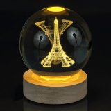Нічник скляна куля Ейфільова Вежа 8 см